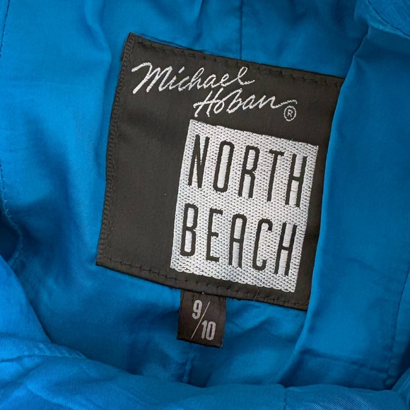 Michael Hoban North Beach Leather Vintage Blue Halter 1980’s Mini Dress Size 6 - Picture 12 of 16